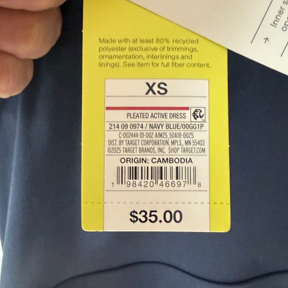 All in Motion Dark Blue Pleated Dress - Picture 6 of 6